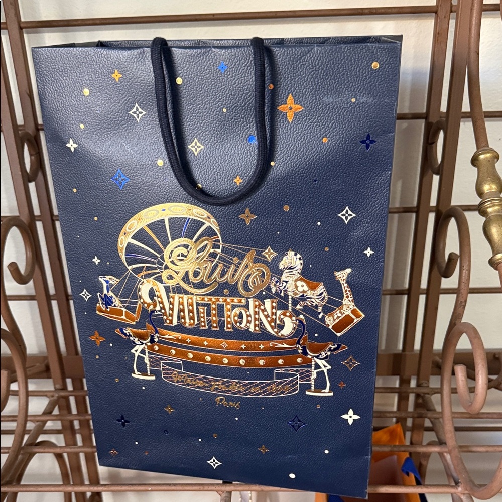 Louis Vuitton Navy bag and orange box etc